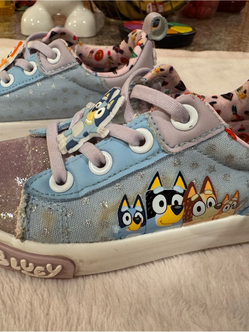 Kids' Light Bluey Character Sneakers. Easy on and off. No tying of laces